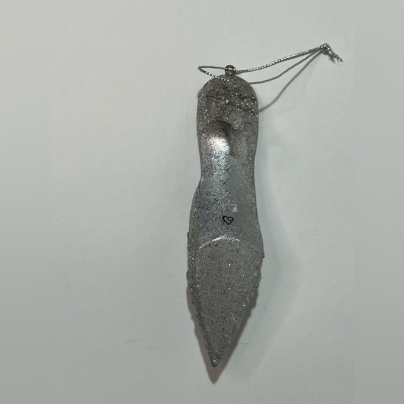 VTG Silver Bling Flower Raised High Heel Christmas Ornament - Picture 6 of 11